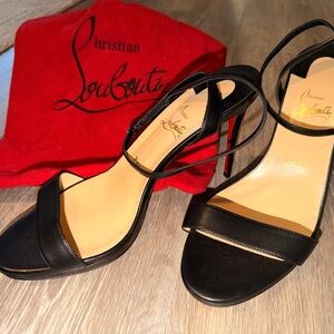 Christian Louboutin Black Strappy Heels